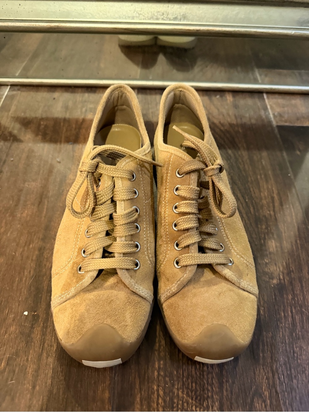 Banana Republic Classic Suede Lace-Up Sneakers in Tan